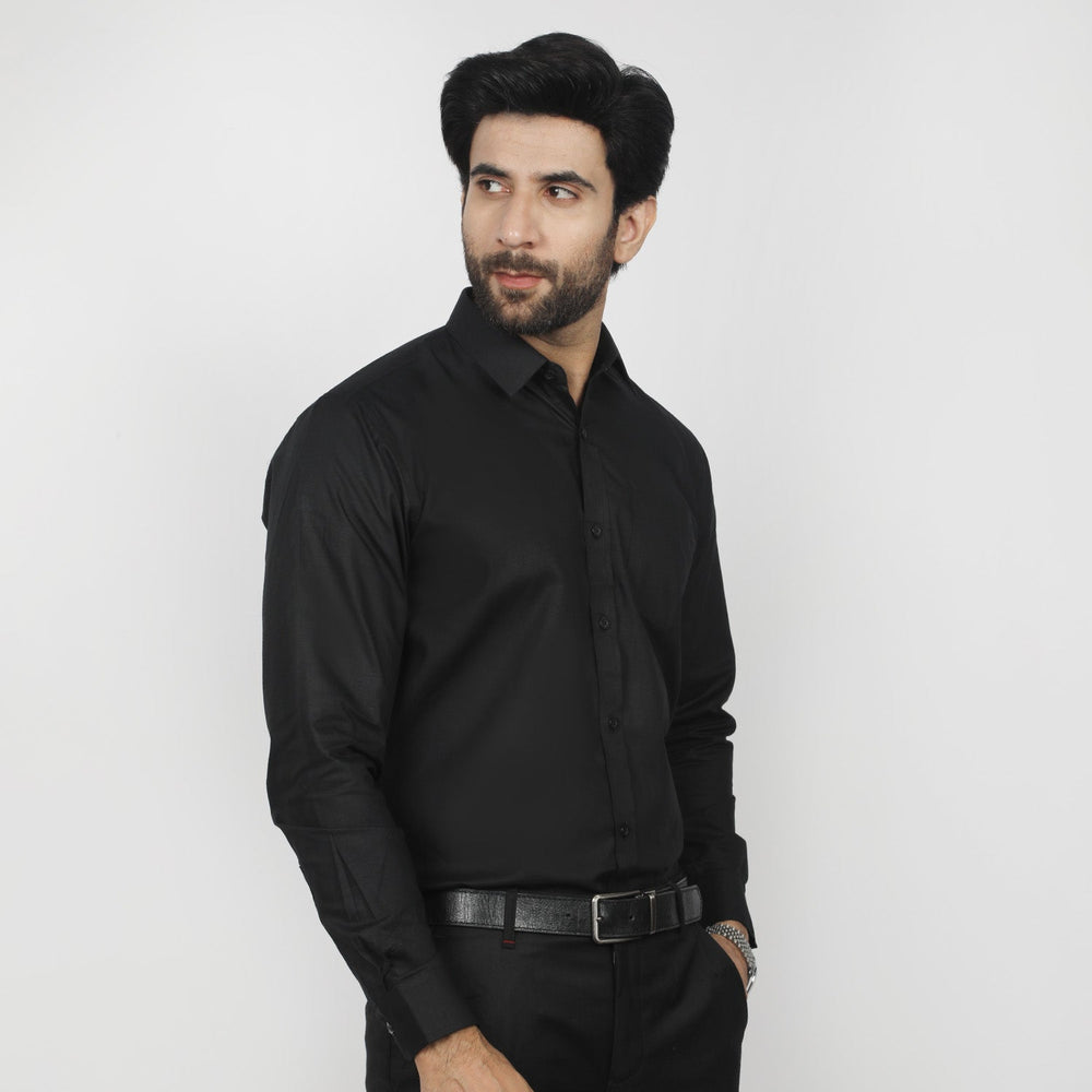 Men's Formal Chambray Shirt - Black, Men's Shirts, Chase Value, Chase Value