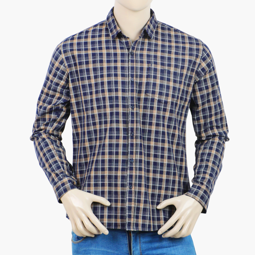 Eminent Men's Casual Check Shirt - Navy Blue