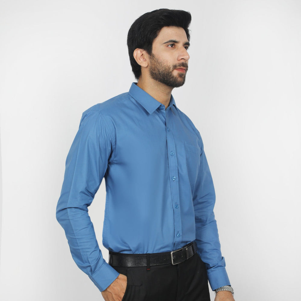 Valuable Men's Formal Plain Shirt  - Blue, Men's Shirts, Chase Value, Chase Value