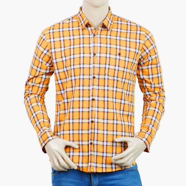 Eminent Men's Casual Check Shirt - Mustard