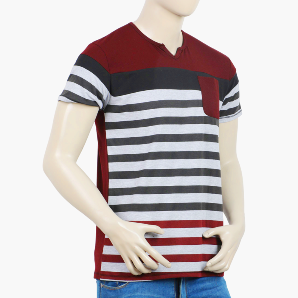 Men's Half Sleeves Fancy T-Shirt - Maroon, Men's T-Shirts & Polos, Chase Value, Chase Value