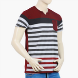 Men's Half Sleeves Fancy T-Shirt - Maroon, Men's T-Shirts & Polos, Chase Value, Chase Value