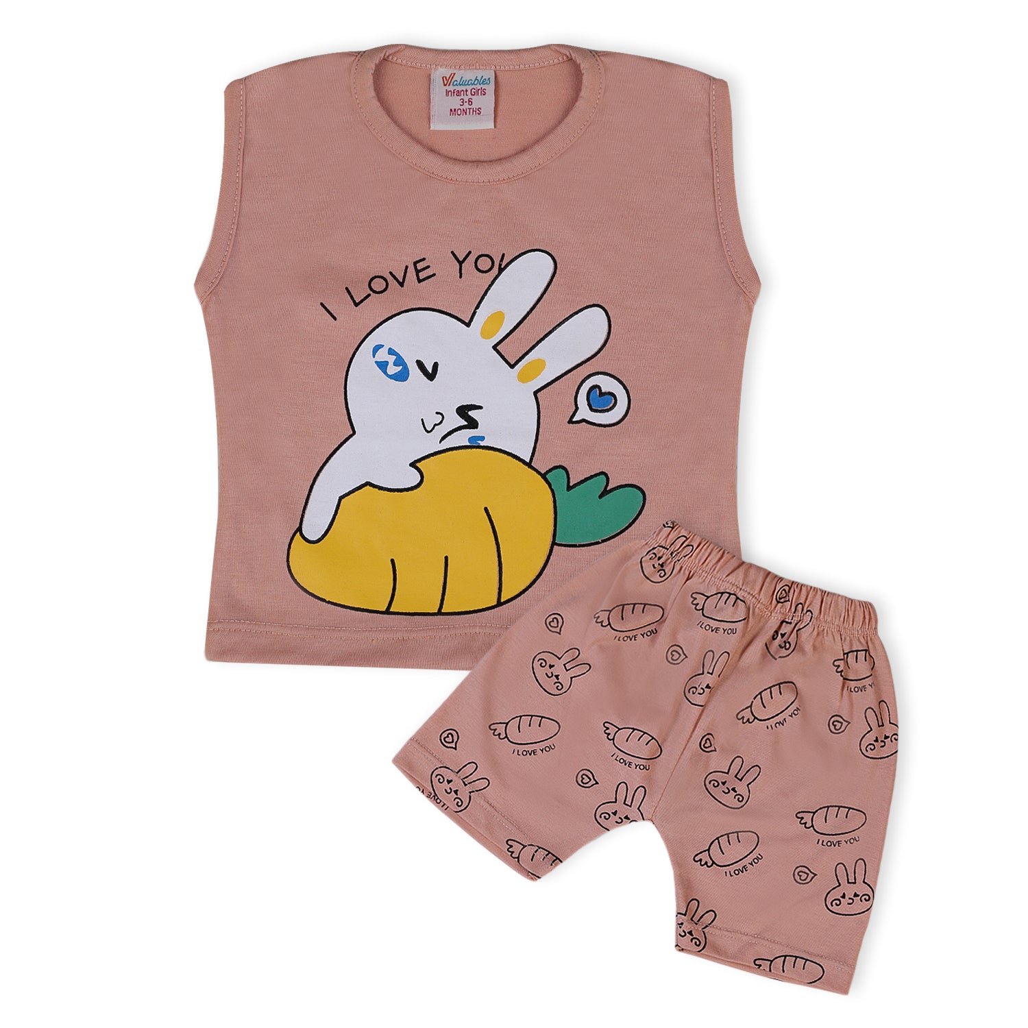 Valuable Newborn Girls Sando Suit - Peach, Newborn Girls Sets & Suits, Chase Value, Chase Value