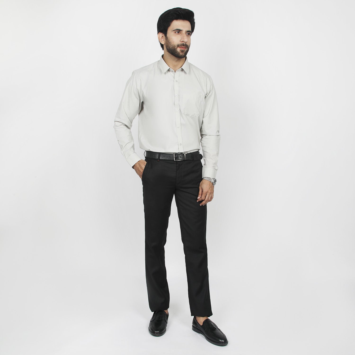 Valuable Men's Formal Plain Shirt  - Light Grey, Men's Shirts, Chase Value, Chase Value