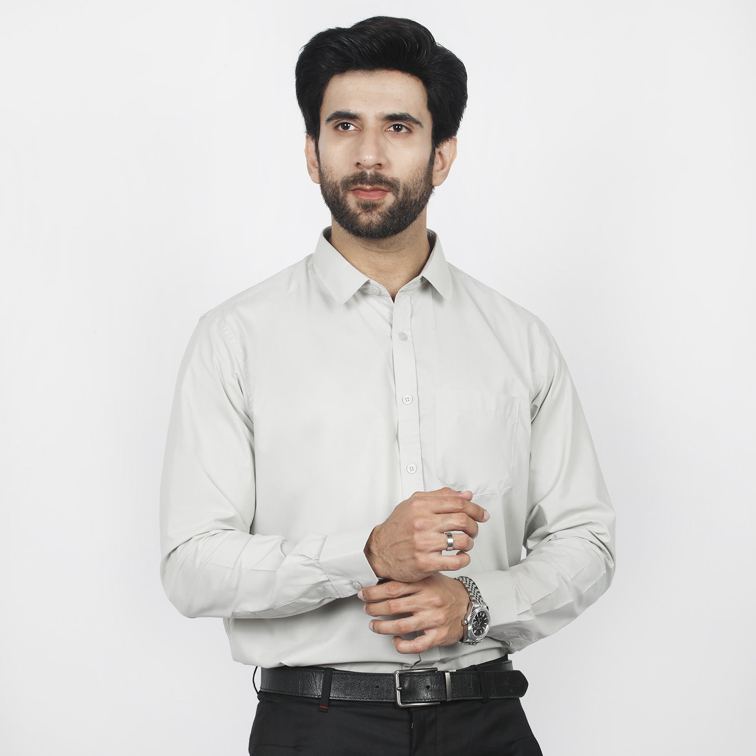 Valuable Men's Formal Plain Shirt  - Light Grey, Men's Shirts, Chase Value, Chase Value