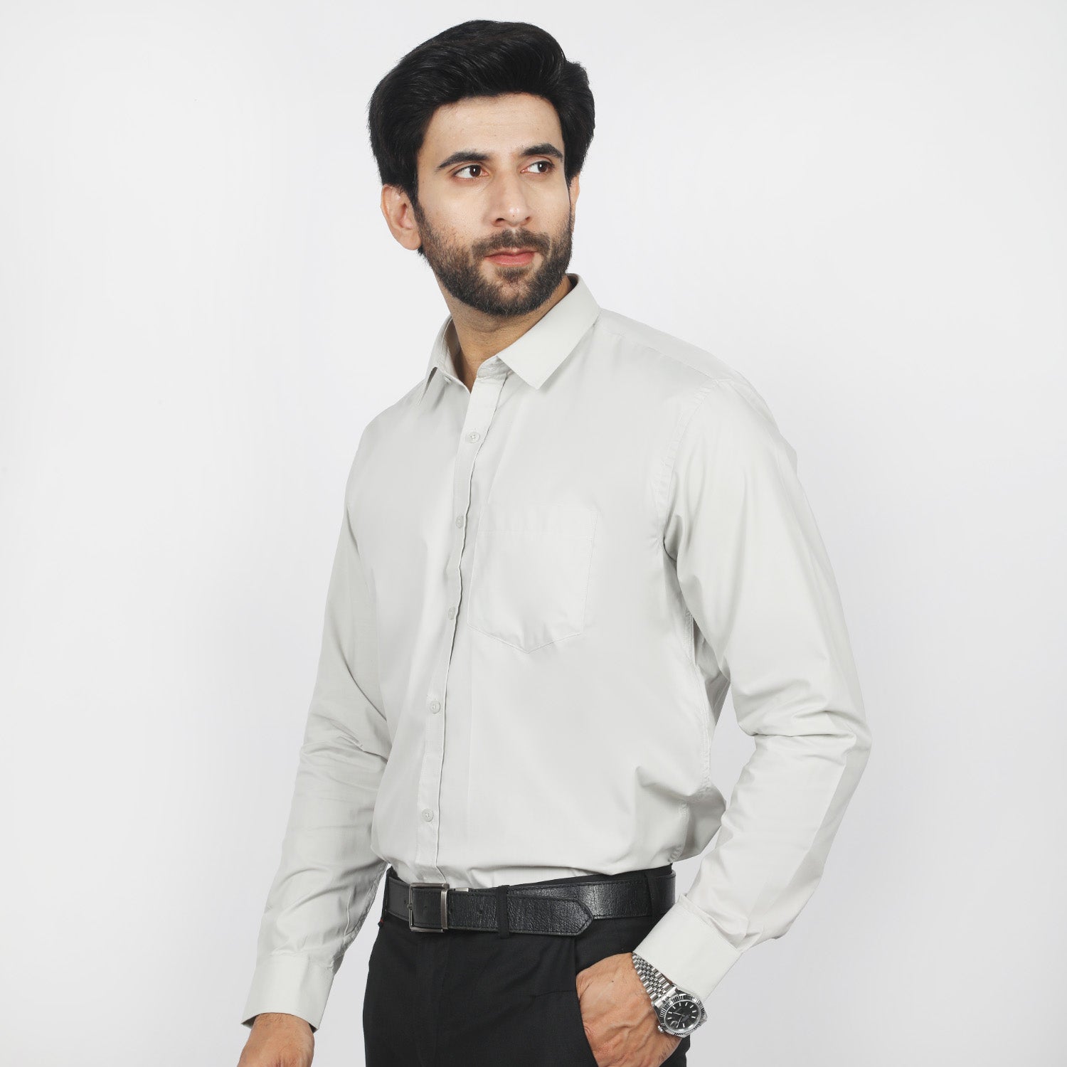 Valuable Men's Formal Plain Shirt  - Light Grey, Men's Shirts, Chase Value, Chase Value