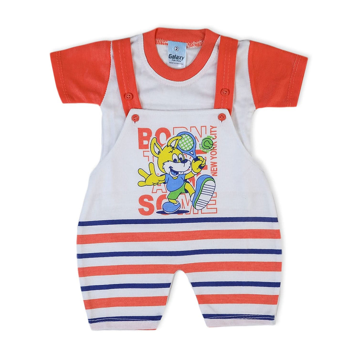 Newborn Boys Half Sleeves Romper - Orange, Newborn Boys Rompers, Chase Value, Chase Value
