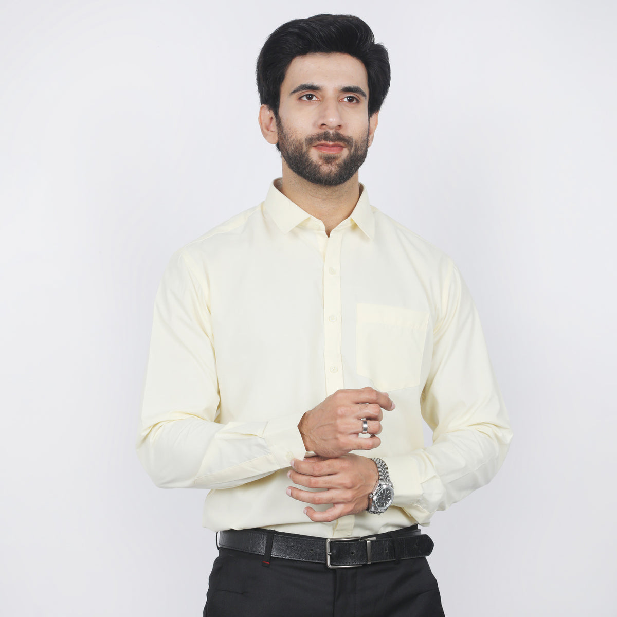 Valuable Men's Formal Plain Shirt - Cream, Men's Shirts, Chase Value, Chase Value