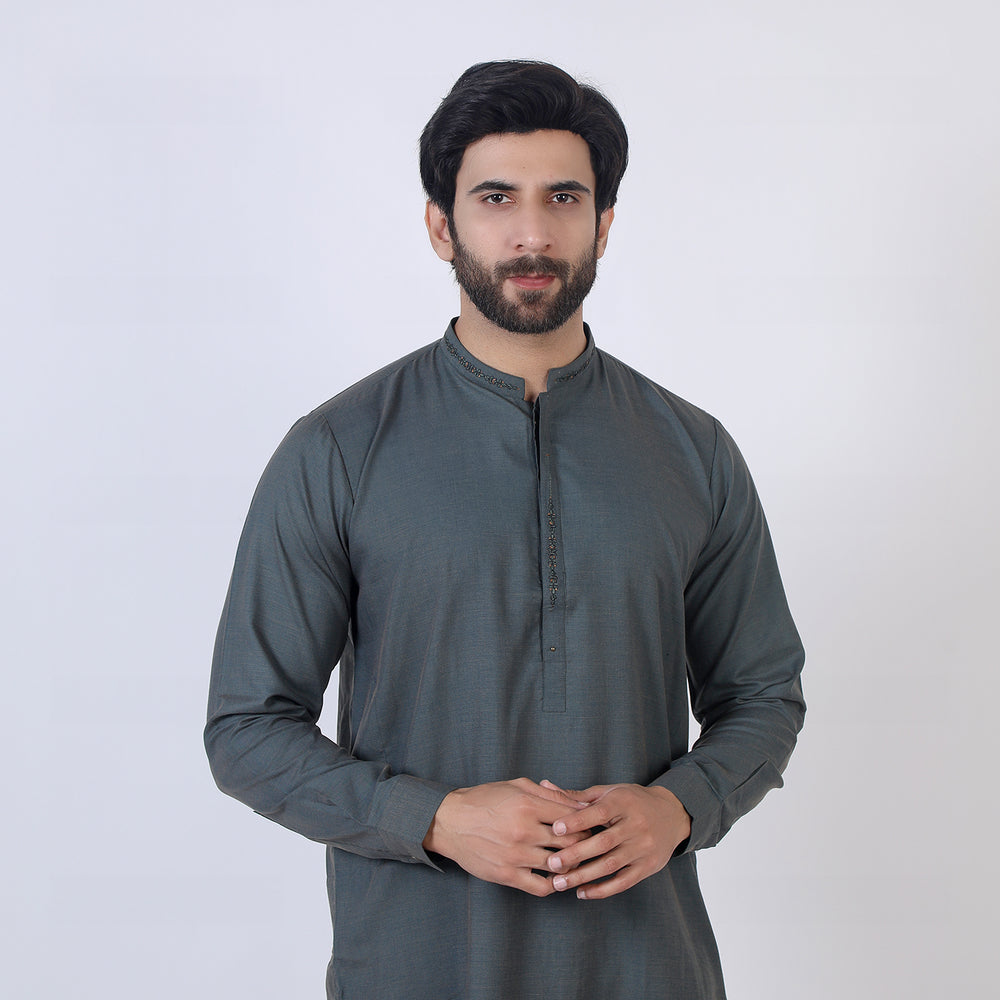 Eminent Men's Embroidered Kurta Pajama Suit - Green, Men's Shalwar Kameez, Eminent, Chase Value
