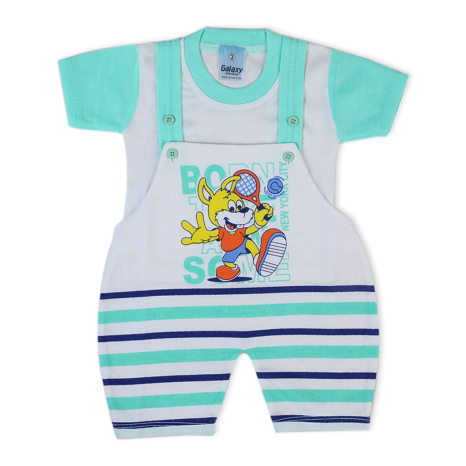 Newborn Boys Half Sleeves Romper - Cyan, Newborn Boys Rompers, Chase Value, Chase Value