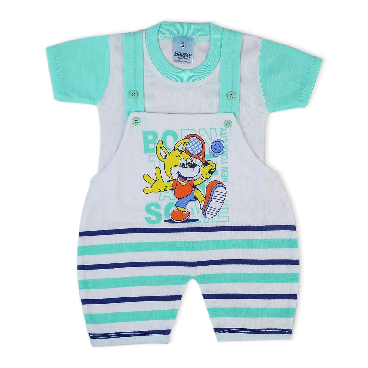 Newborn Boys Half Sleeves Romper - Cyan, Newborn Boys Rompers, Chase Value, Chase Value