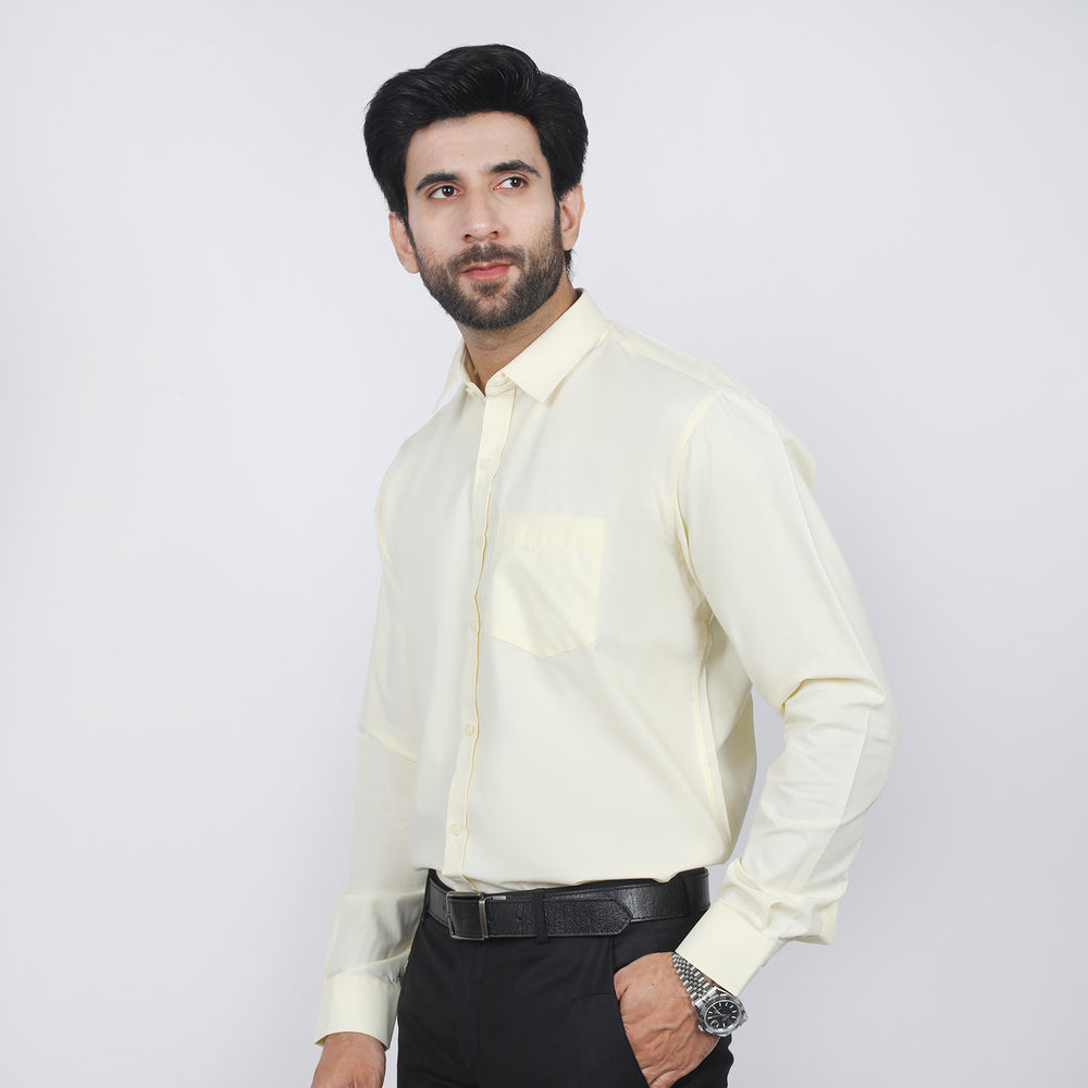 Valuable Men's Formal Plain Shirt - Cream, Men's Shirts, Chase Value, Chase Value