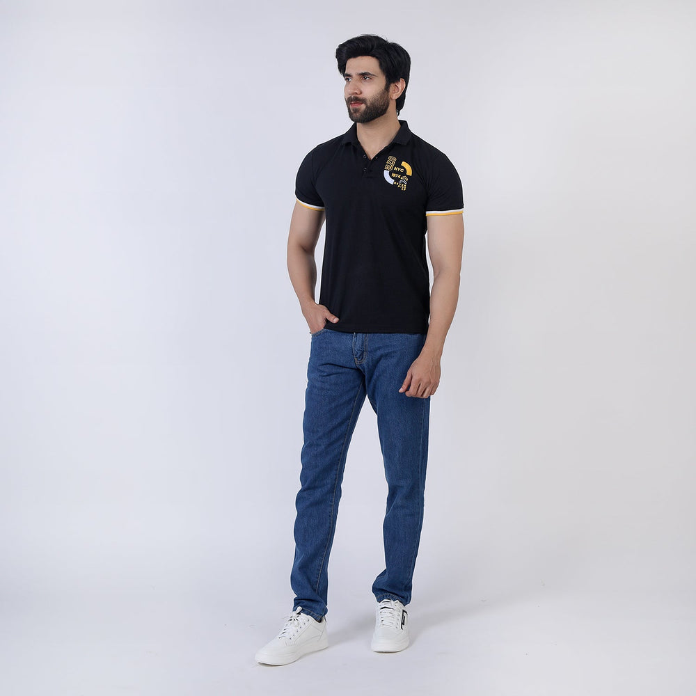 Men's Half Sleeves Polo T-Shirt - Black, Men's T-Shirts & Polos, Chase Value, Chase Value