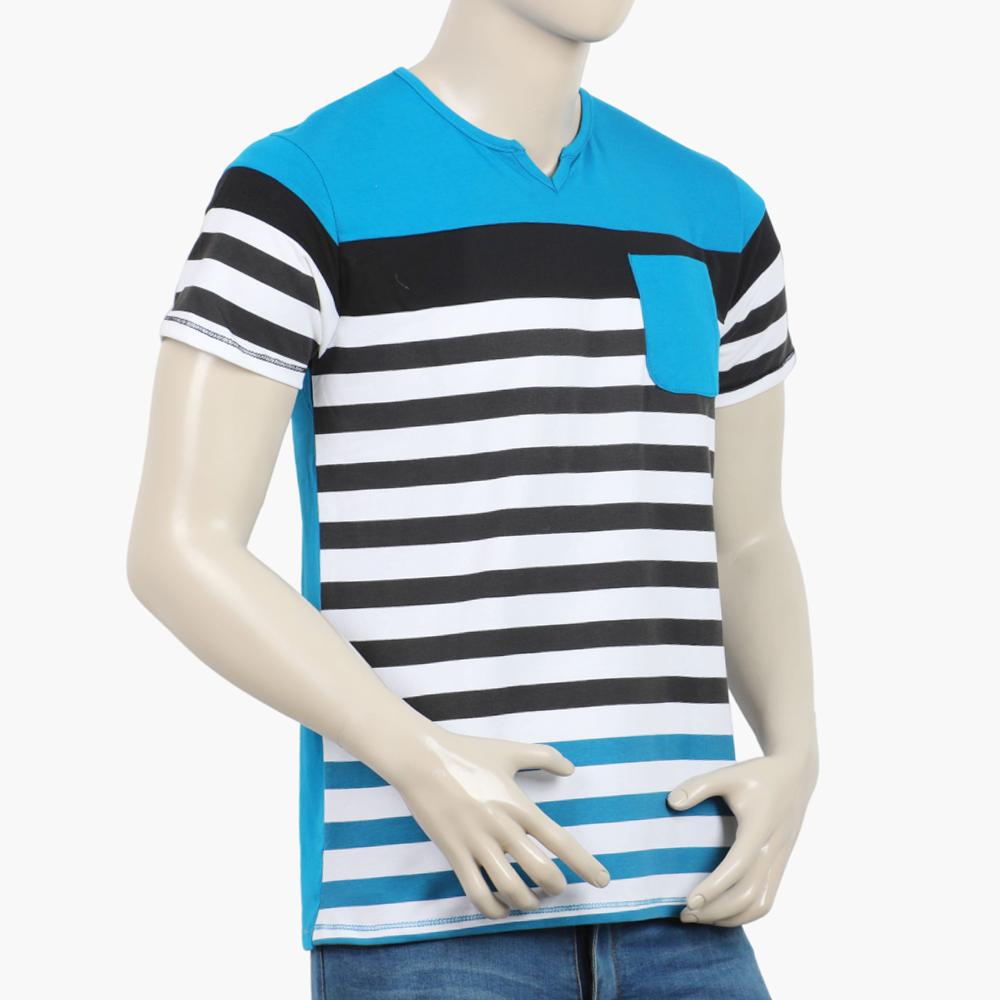 Men's Half Sleeves Fancy T-Shirt - Blue, Men's T-Shirts & Polos, Chase Value, Chase Value