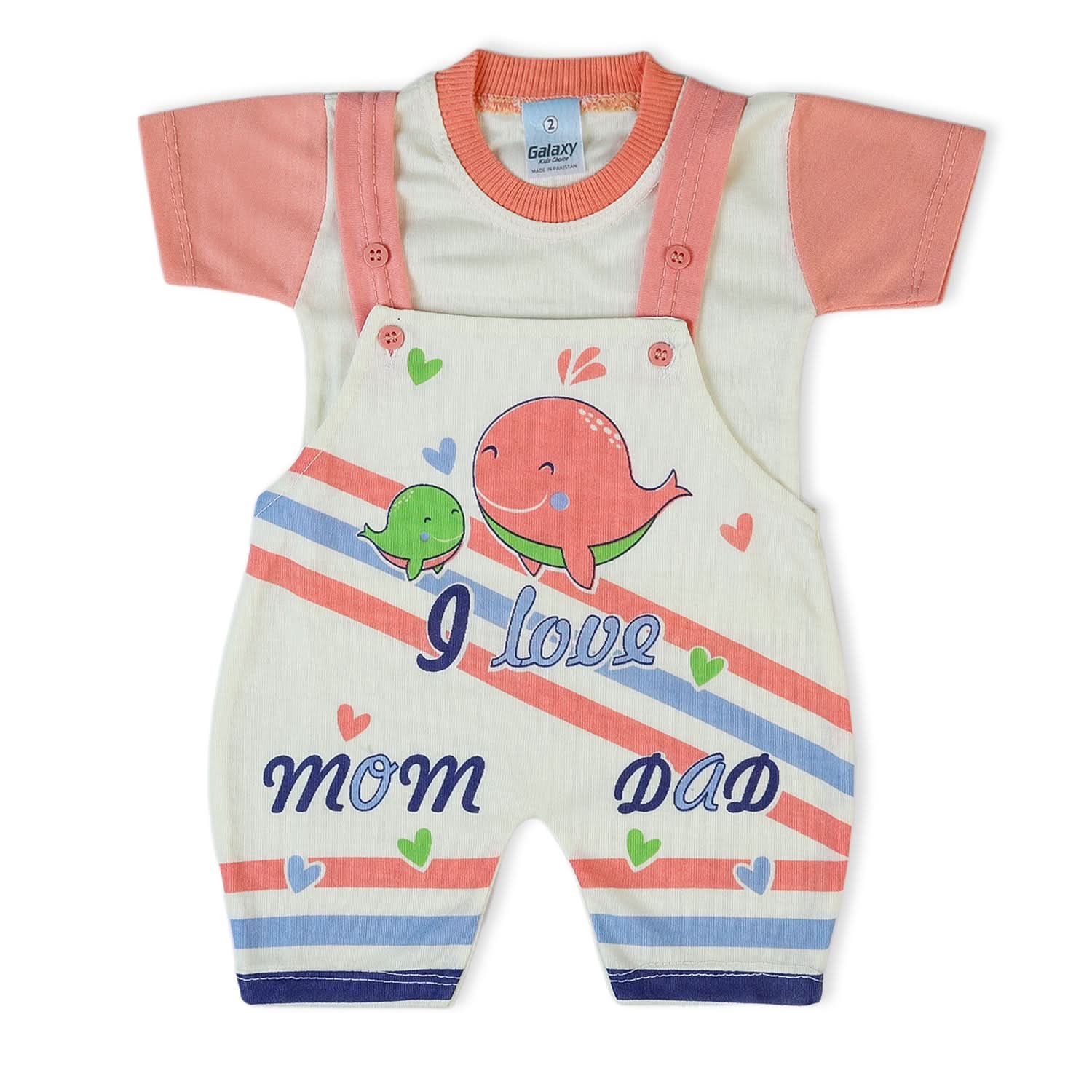 Newborn Boys Half Sleeves Romper - Peach, Newborn Boys Rompers, Chase Value, Chase Value