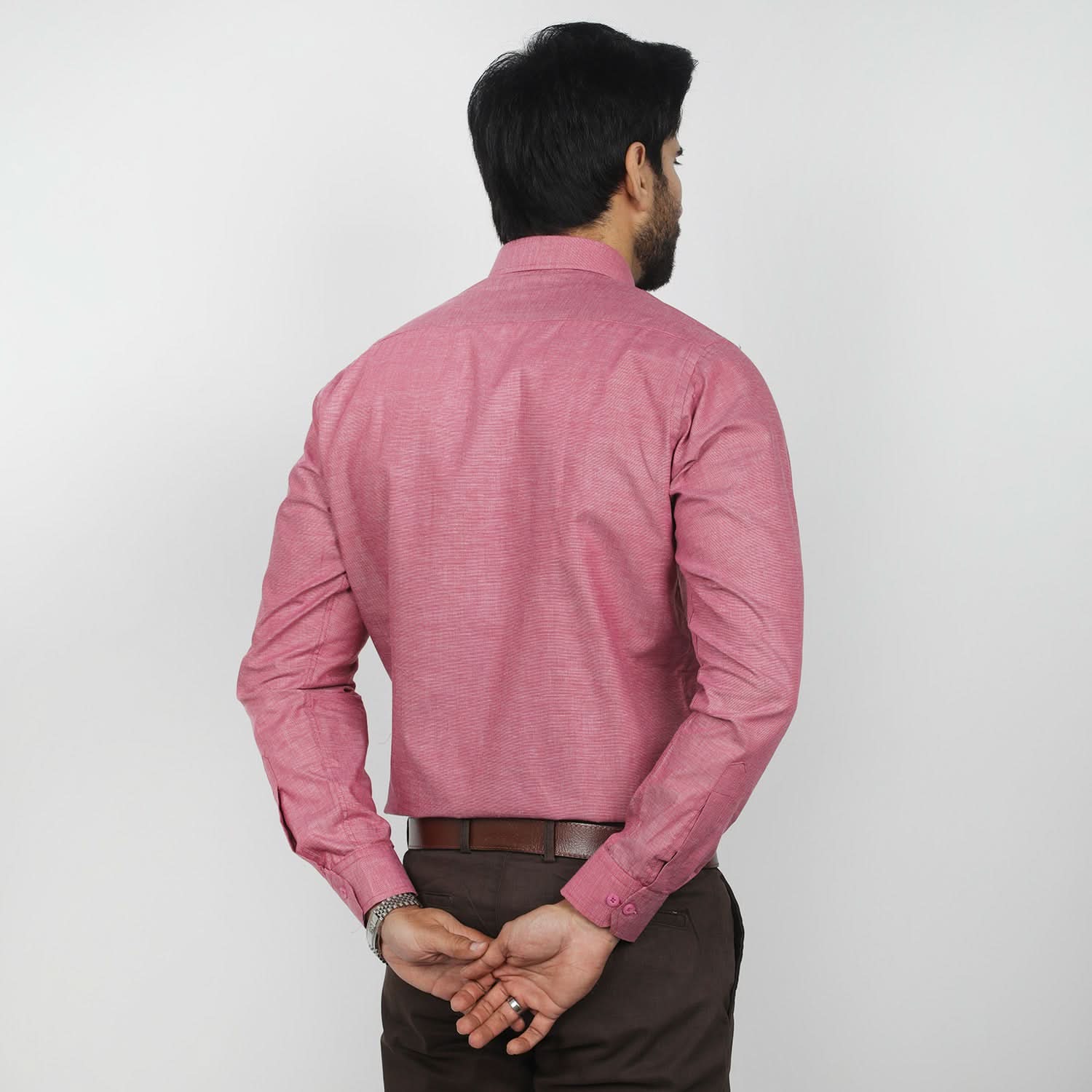 Men's Formal Chambray Shirt - Maroon, Men's Shirts, Chase Value, Chase Value