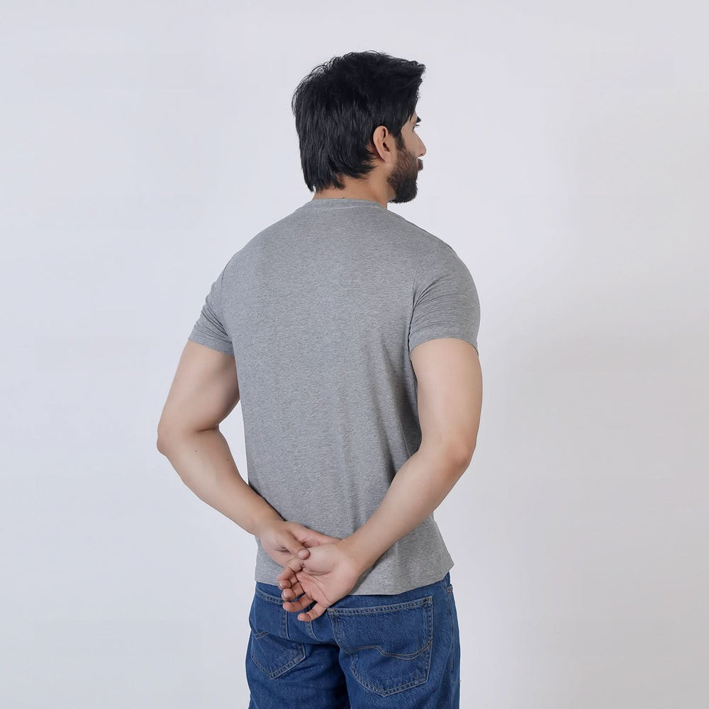 Eminent Men's Half Sleeves Printed T-Shirt - Ash Grey, Men's T-Shirts & Polos, Eminent, Chase Value
