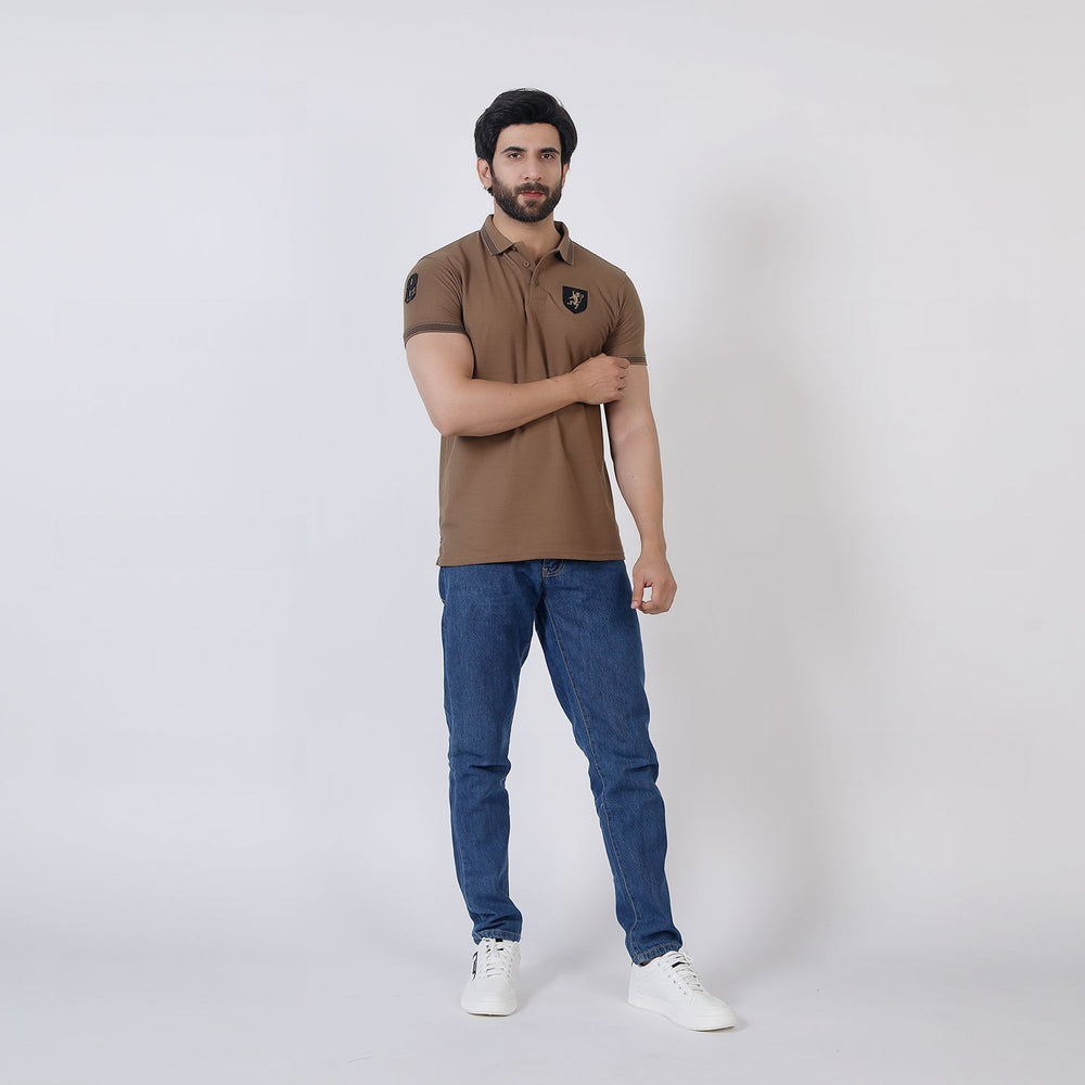 Men's Half Sleeves Polo T-Shirt - Brown, Men's T-Shirts & Polos, Chase Value, Chase Value