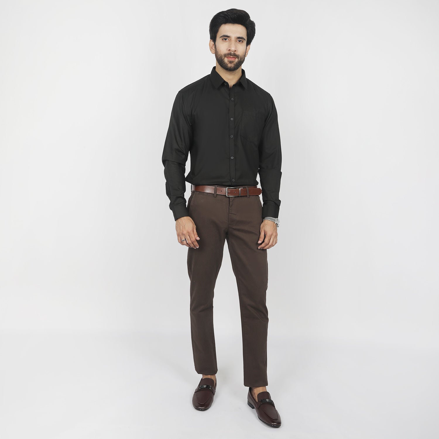 Valuable Men's Formal Plain Shirt  - Black, Men's Shirts, Chase Value, Chase Value