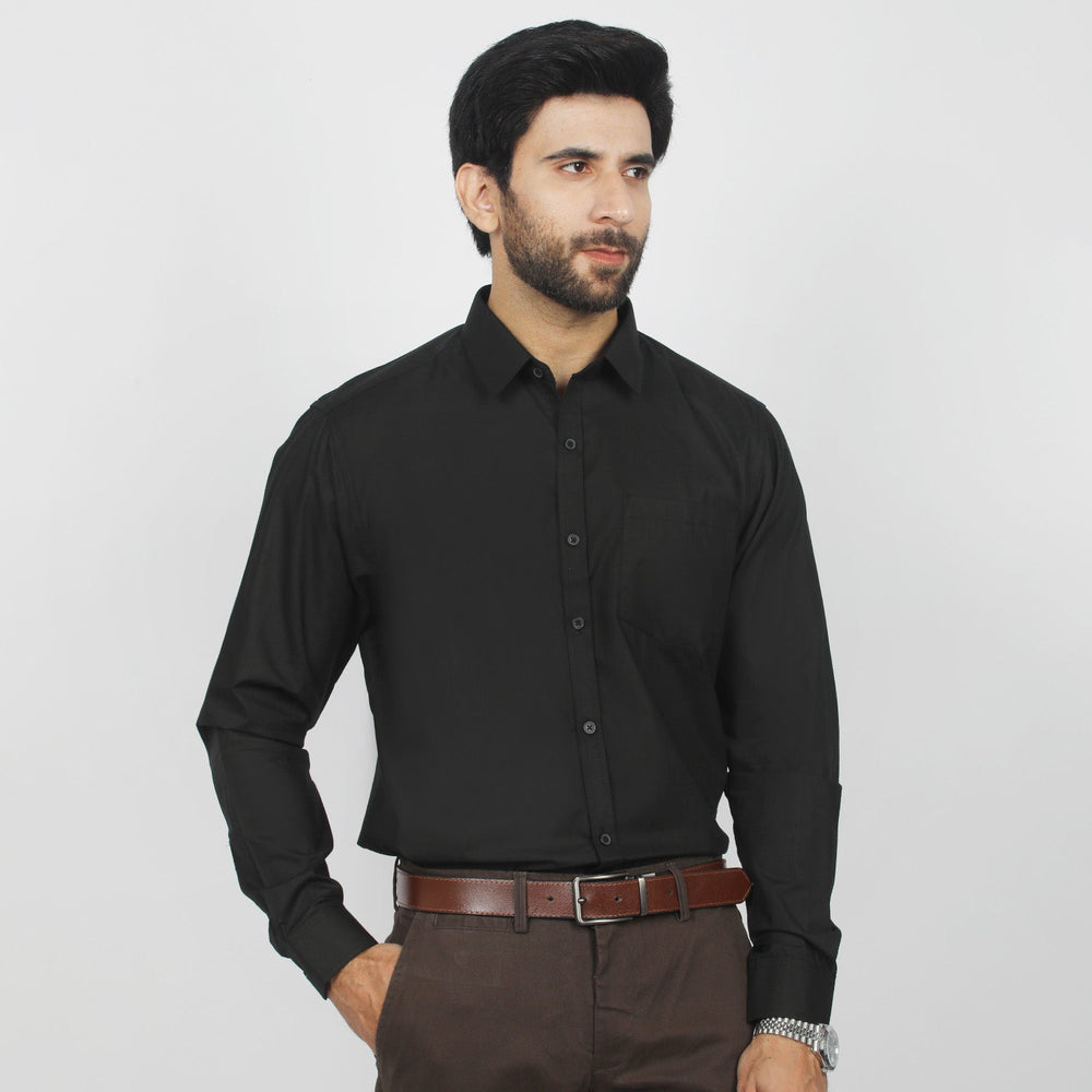 Valuable Men's Formal Plain Shirt  - Black, Men's Shirts, Chase Value, Chase Value