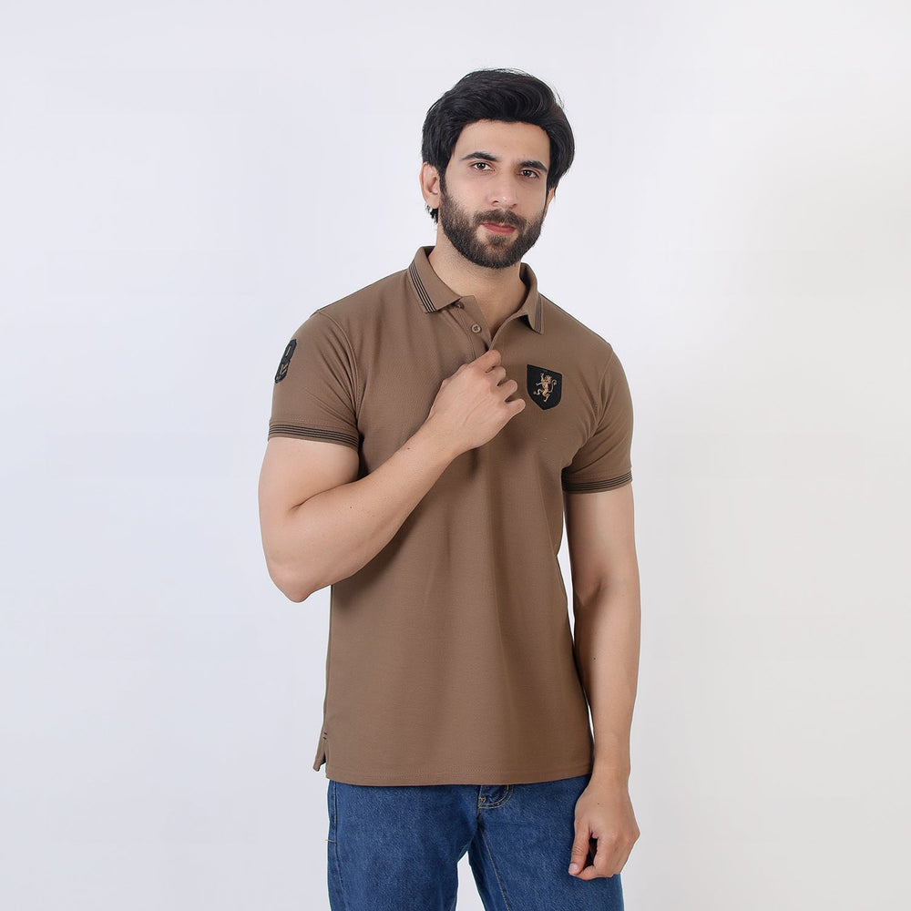 Men's Half Sleeves Polo T-Shirt - Brown, Men's T-Shirts & Polos, Chase Value, Chase Value