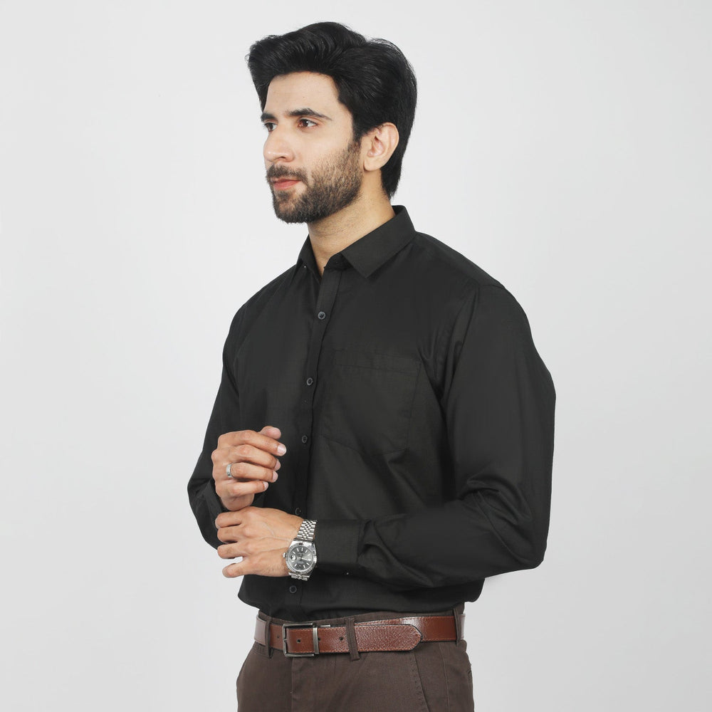 Valuable Men's Formal Plain Shirt  - Black, Men's Shirts, Chase Value, Chase Value