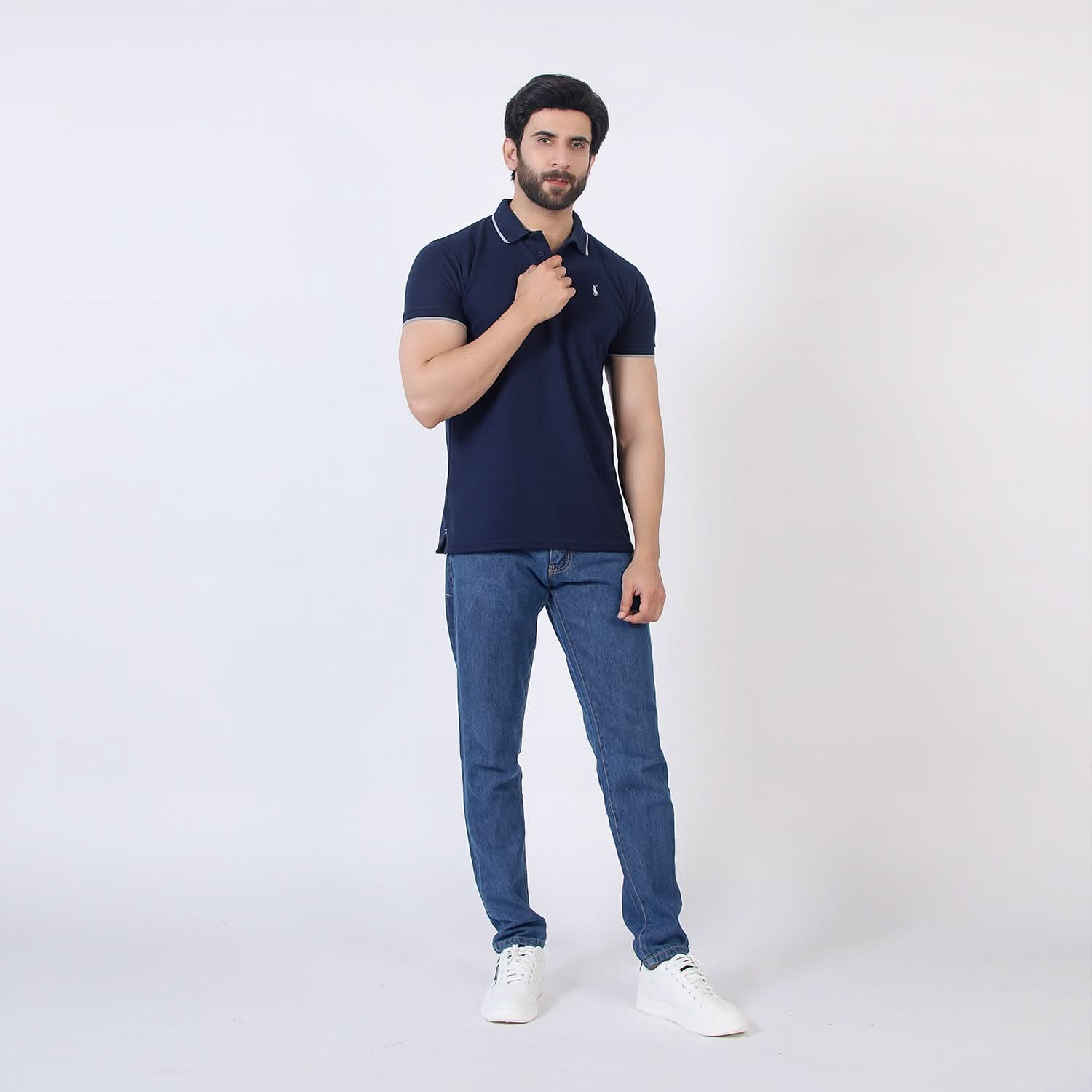 Men's Half Sleeves Polo T-Shirt - Navy Blue, Men's T-Shirts & Polos, Chase Value, Chase Value