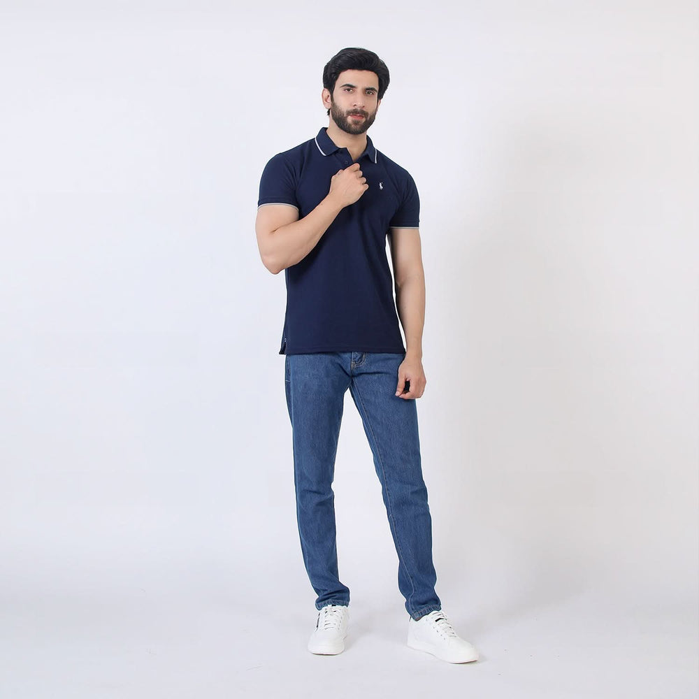 Men's Half Sleeves Polo T-Shirt - Navy Blue, Men's T-Shirts & Polos, Chase Value, Chase Value