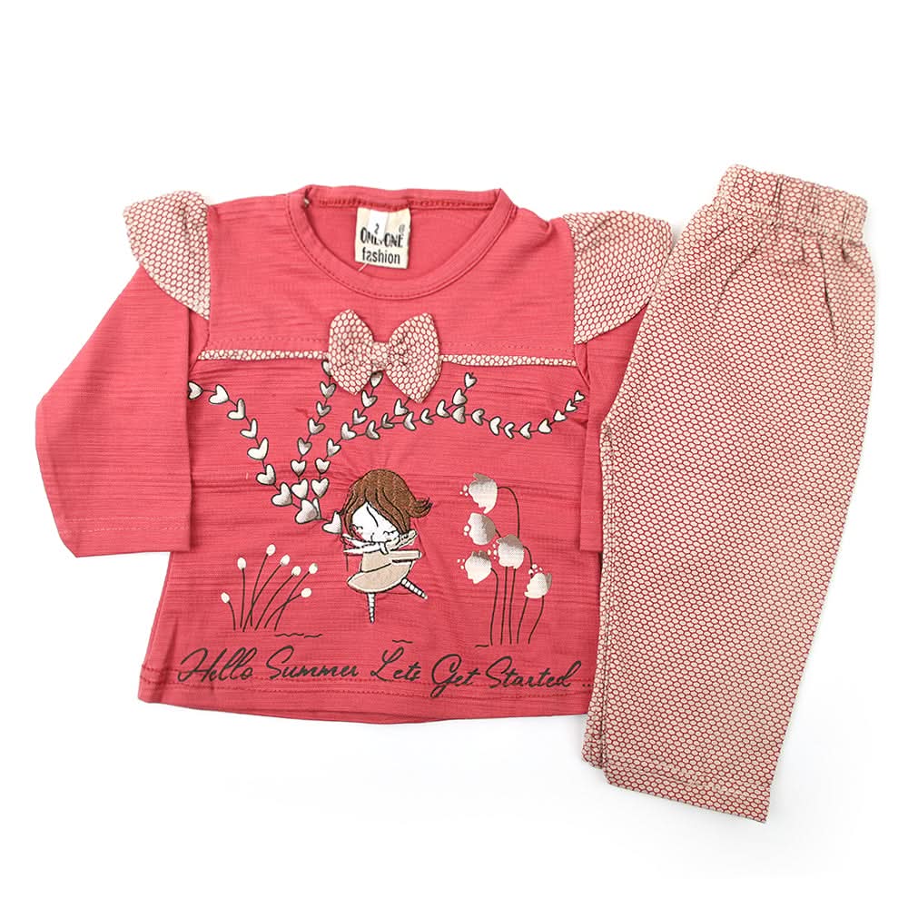 Newborn Girls Full Sleeves Suit - Dark Pink, Newborn Girls Winterwear, Chase Value, Chase Value
