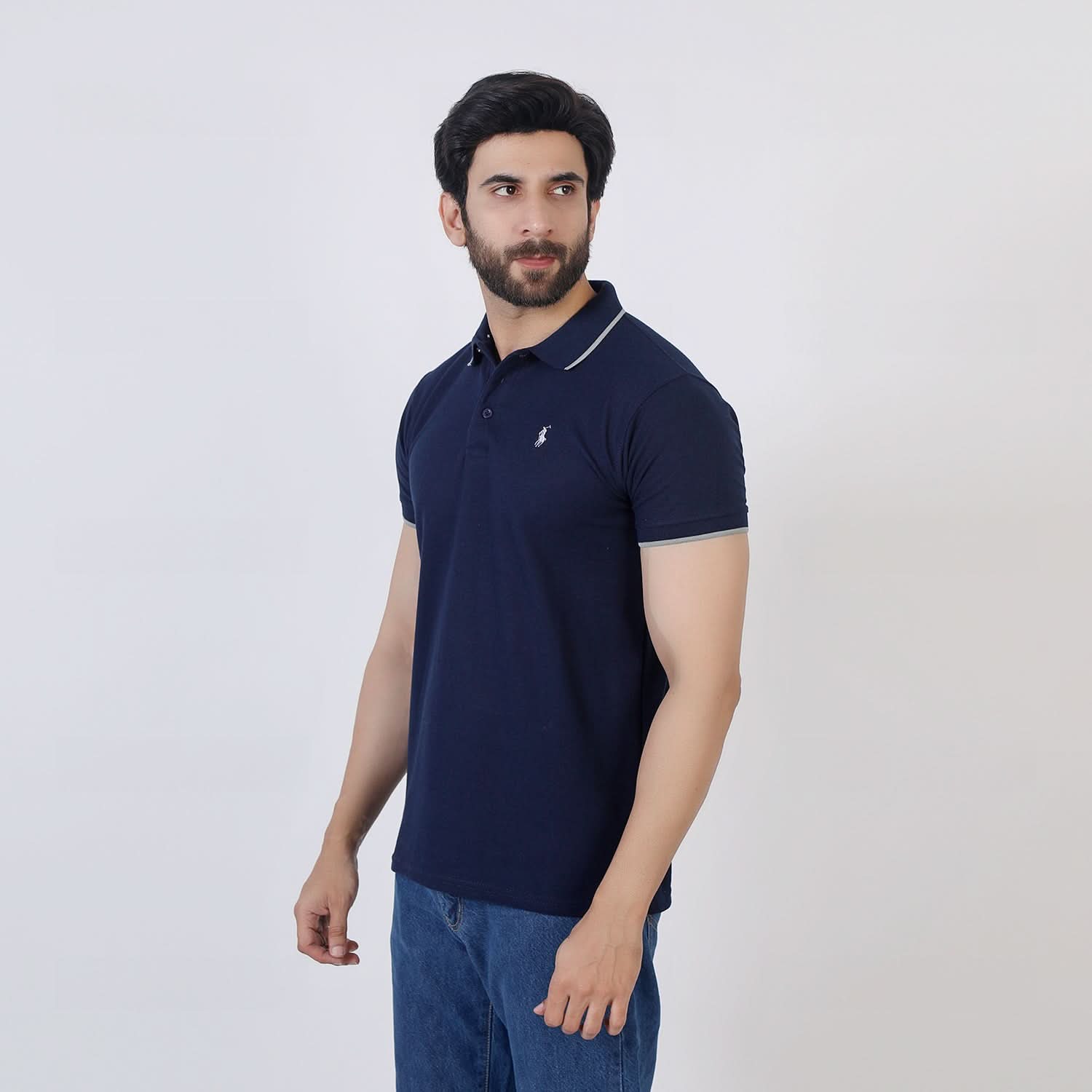 Men's Half Sleeves Polo T-Shirt - Navy Blue, Men's T-Shirts & Polos, Chase Value, Chase Value