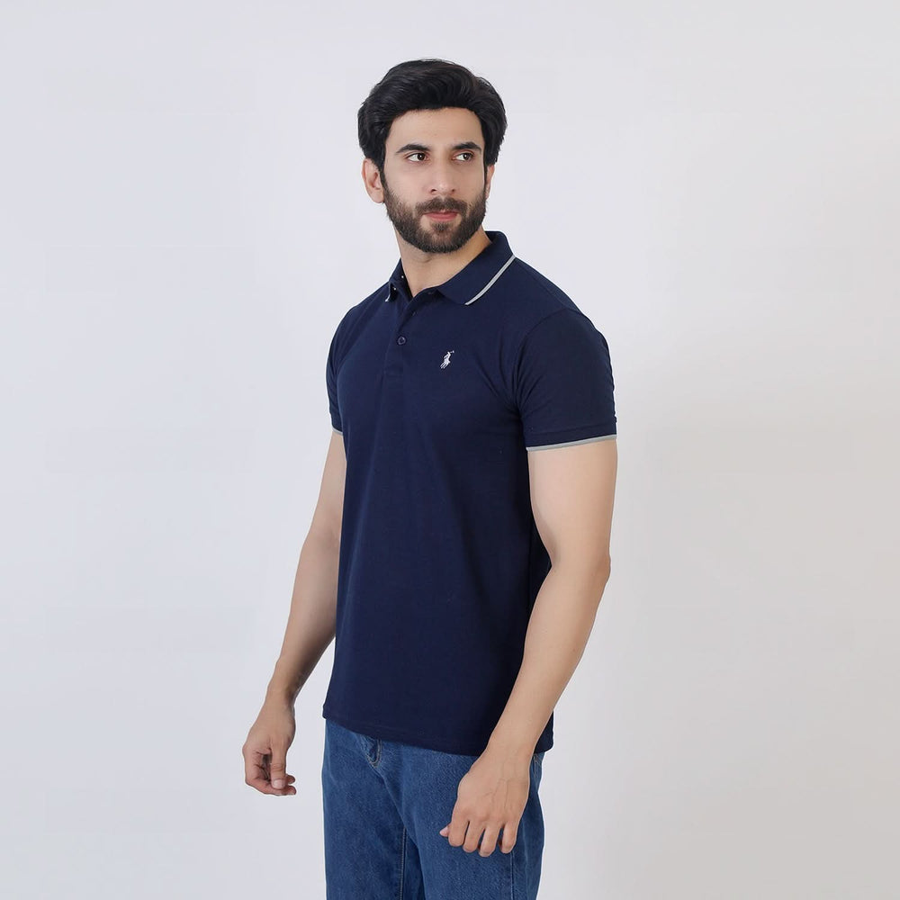 Men's Half Sleeves Polo T-Shirt - Navy Blue, Men's T-Shirts & Polos, Chase Value, Chase Value