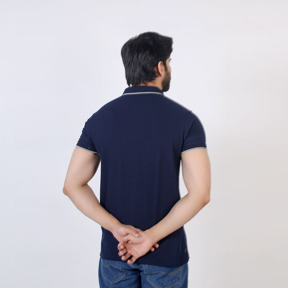 Men's Half Sleeves Polo T-Shirt - Navy Blue, Men's T-Shirts & Polos, Chase Value, Chase Value