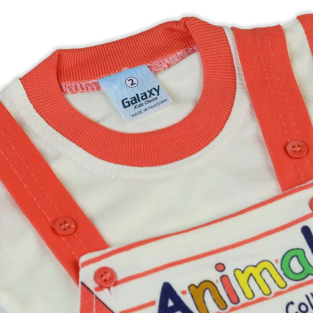 Newborn Boys Half Sleeves Romper - Orange, Newborn Boys Rompers, Chase Value, Chase Value