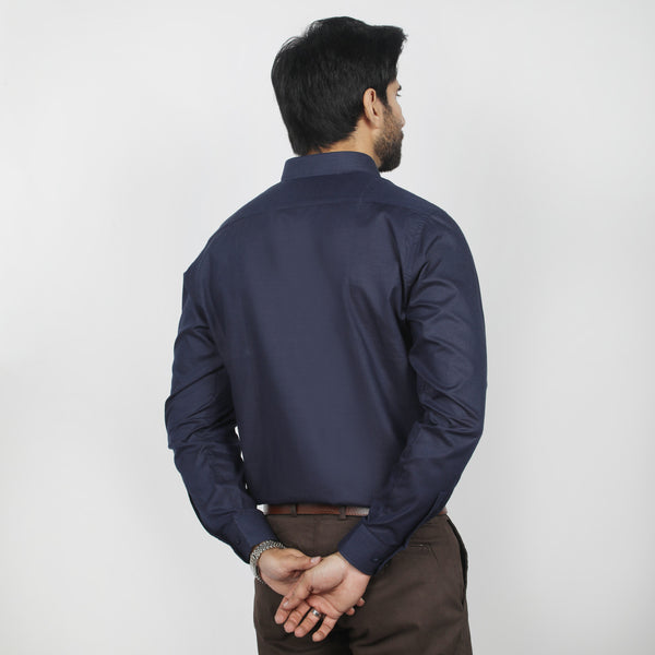 Men's Formal Chambray Shirt - Navy Blue