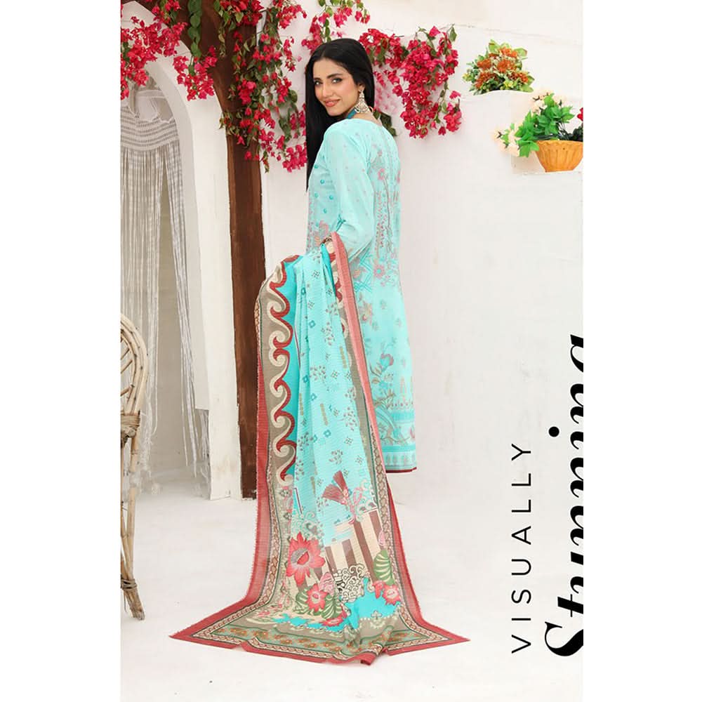 Bin Hameed Dania Printed Lawn Suit 3Pcs with Zari Lining Dupatta - 4, Women, 3Pcs Shalwar Suit, Rana Arts, Chase Value