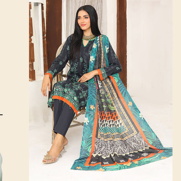 Bin Hameed Dania Printed Lawn Suit 3Pcs with Zari Lining Dupatta - 9, Women, 3Pcs Shalwar Suit, Rana Arts, Chase Value