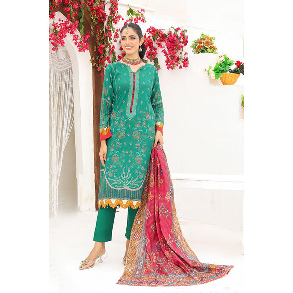 Bin Hameed Dania Printed Lawn Suit 3Pcs with Zari Lining Dupatta - 1, Women, 3Pcs Shalwar Suit, Rana Arts, Chase Value