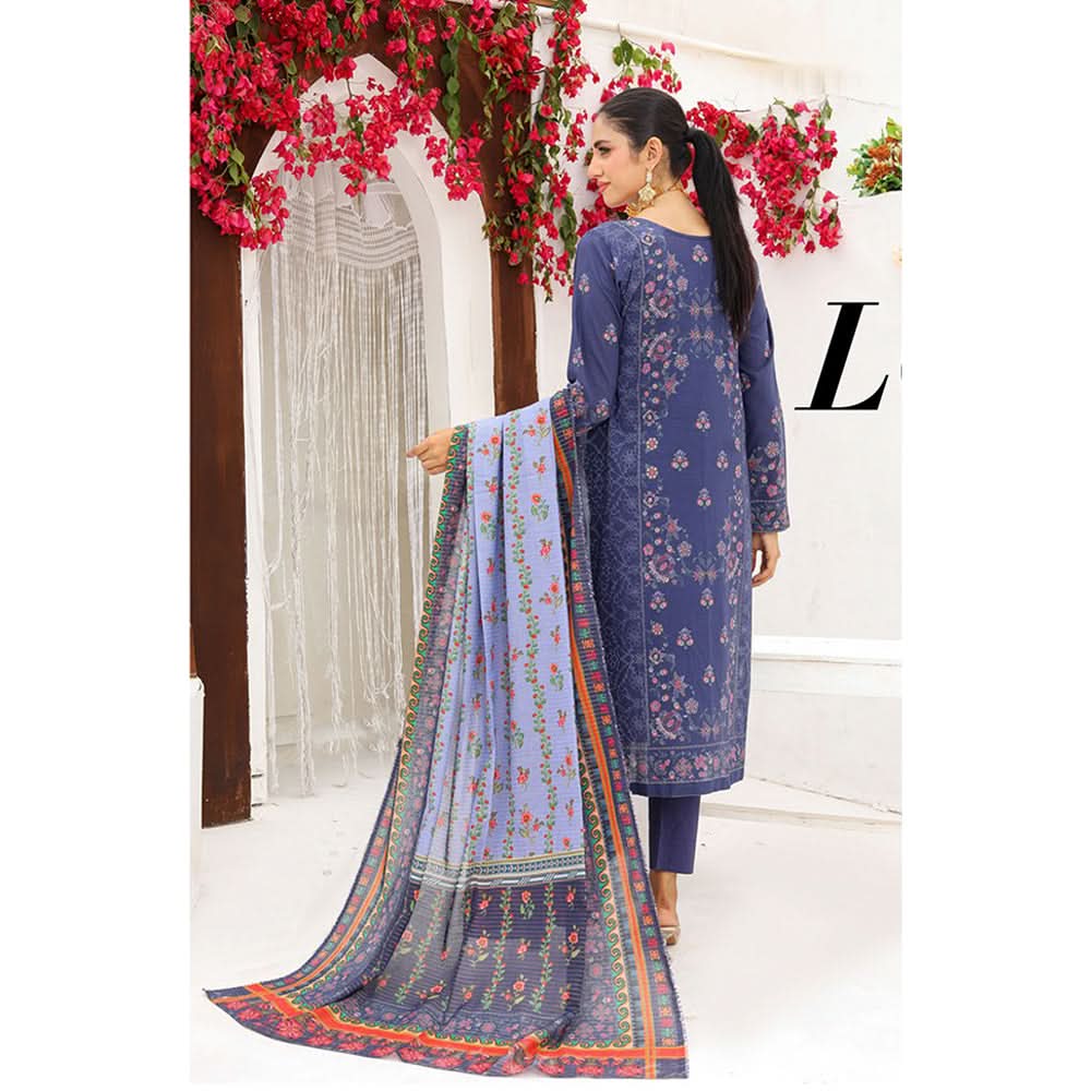 Bin Hameed Dania Printed Lawn Suit 3Pcs with Zari Lining Dupatta - 5, Women, 3Pcs Shalwar Suit, Rana Arts, Chase Value