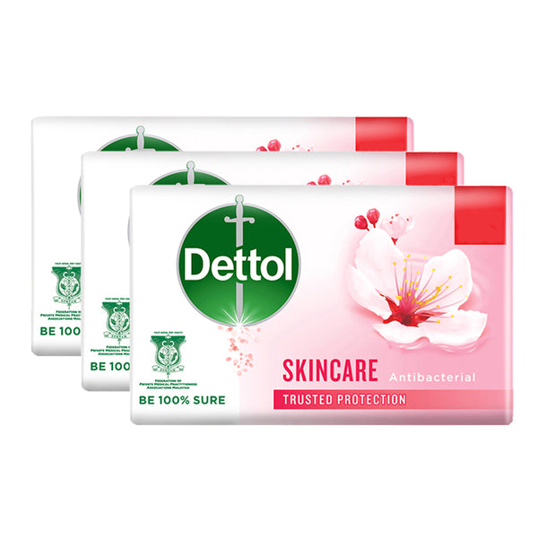 Dettol Skin Care Antibacterial Bar Soap 80g Pack of 3