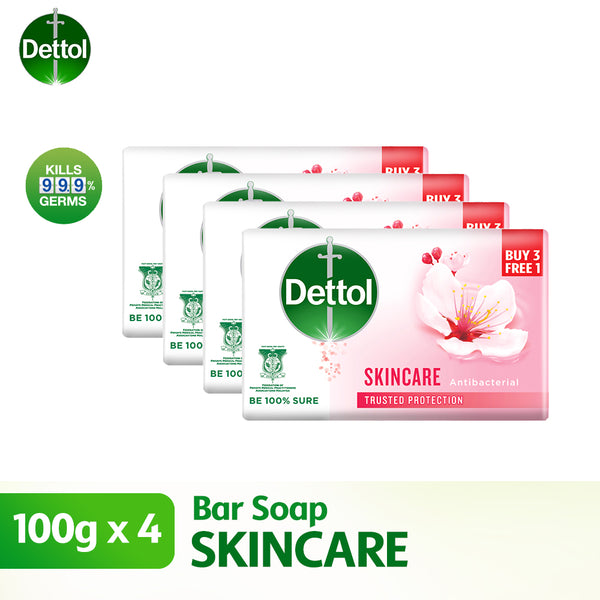 Dettol Antibacterial Skincare Bar Soap 110g Pack of 4, Soaps, Chase Value, Chase Value