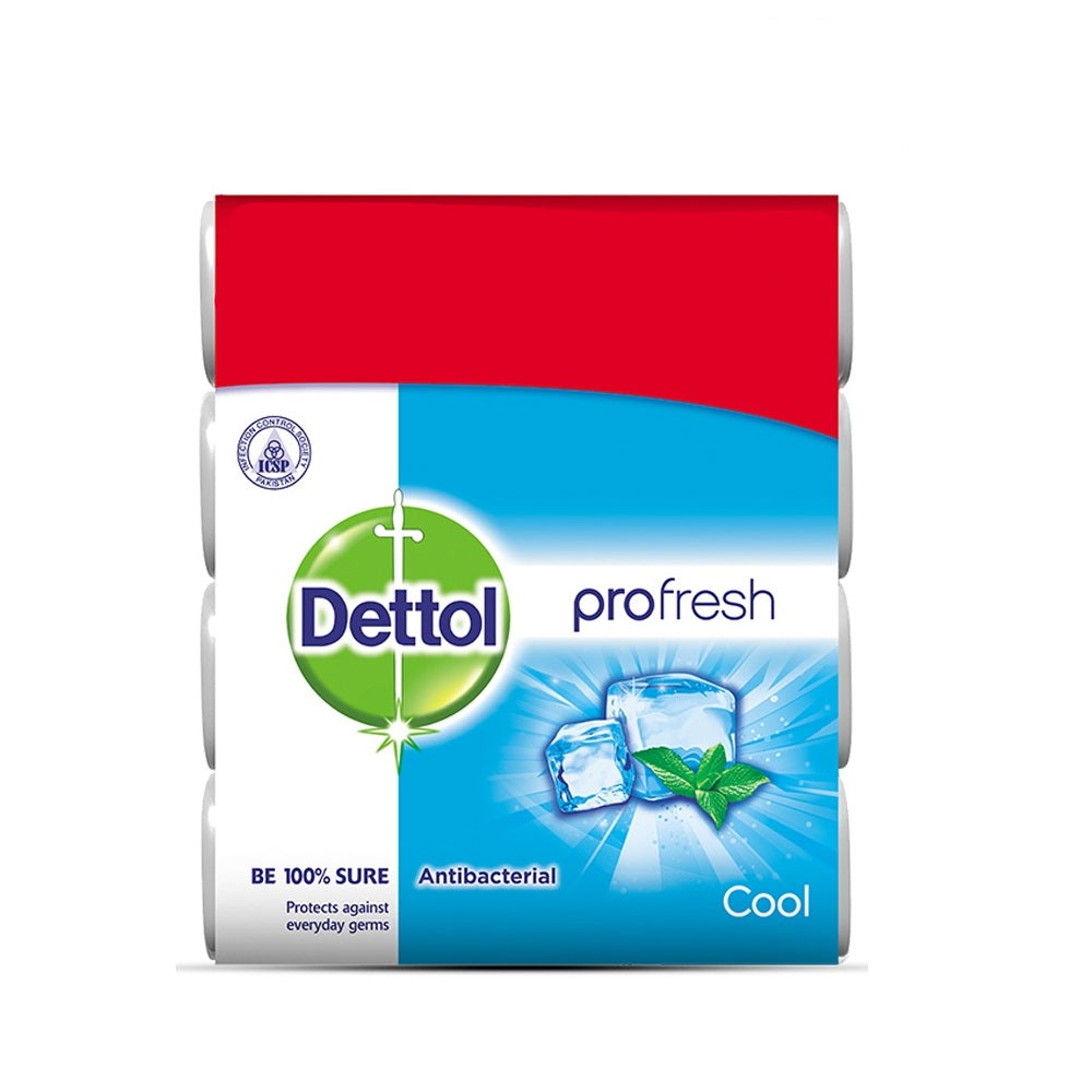 Dettol Cool Anti-Bacterial Bar Soap 110g Pack of 4, Soaps, Chase Value, Chase Value