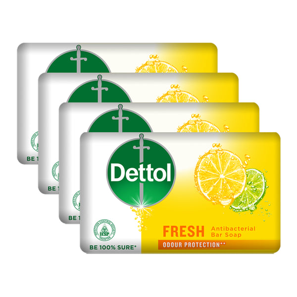 Dettol Antibacterial Fresh Bar Soap 110g Pack of 4, Soaps, Chase Value, Chase Value