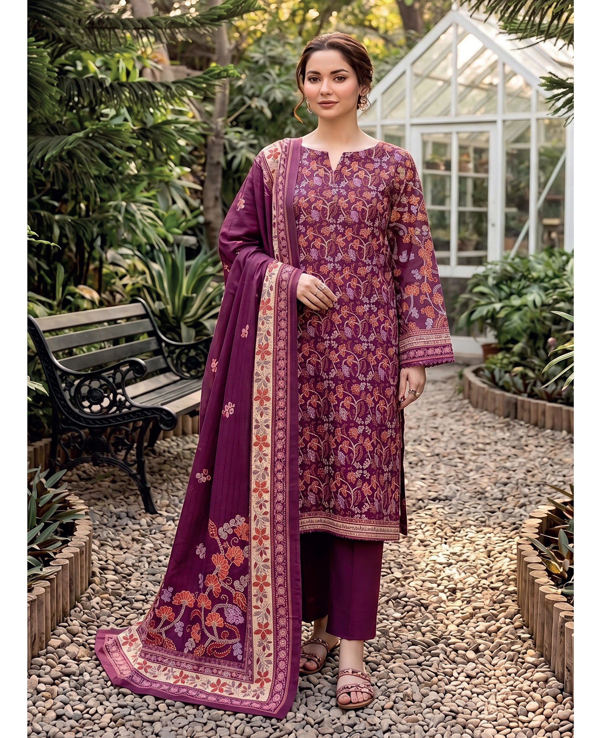 Dr Haris Khaddar Printed 3 Pc Suit