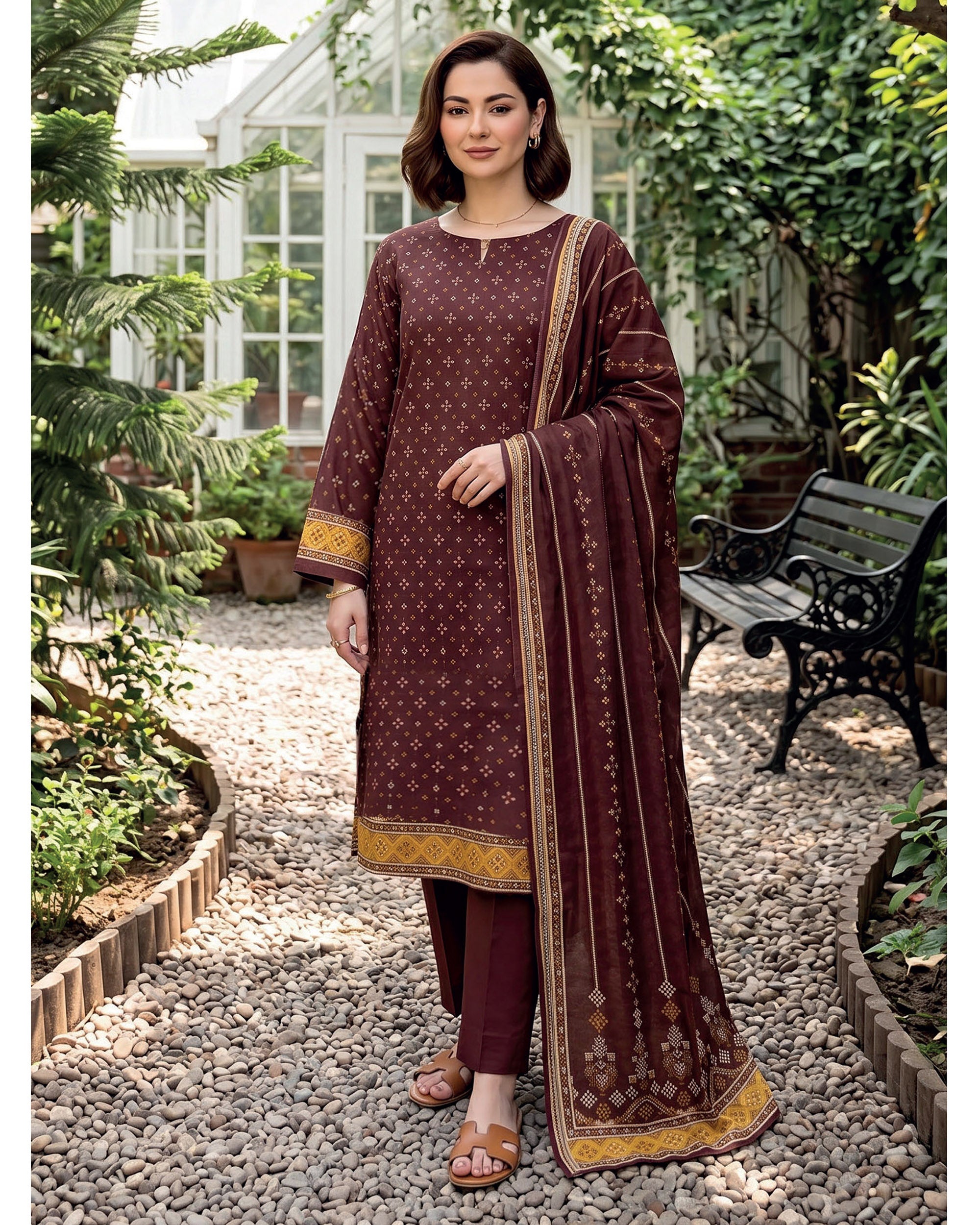Dr Haris Khaddar Printed 3 Pc Suit