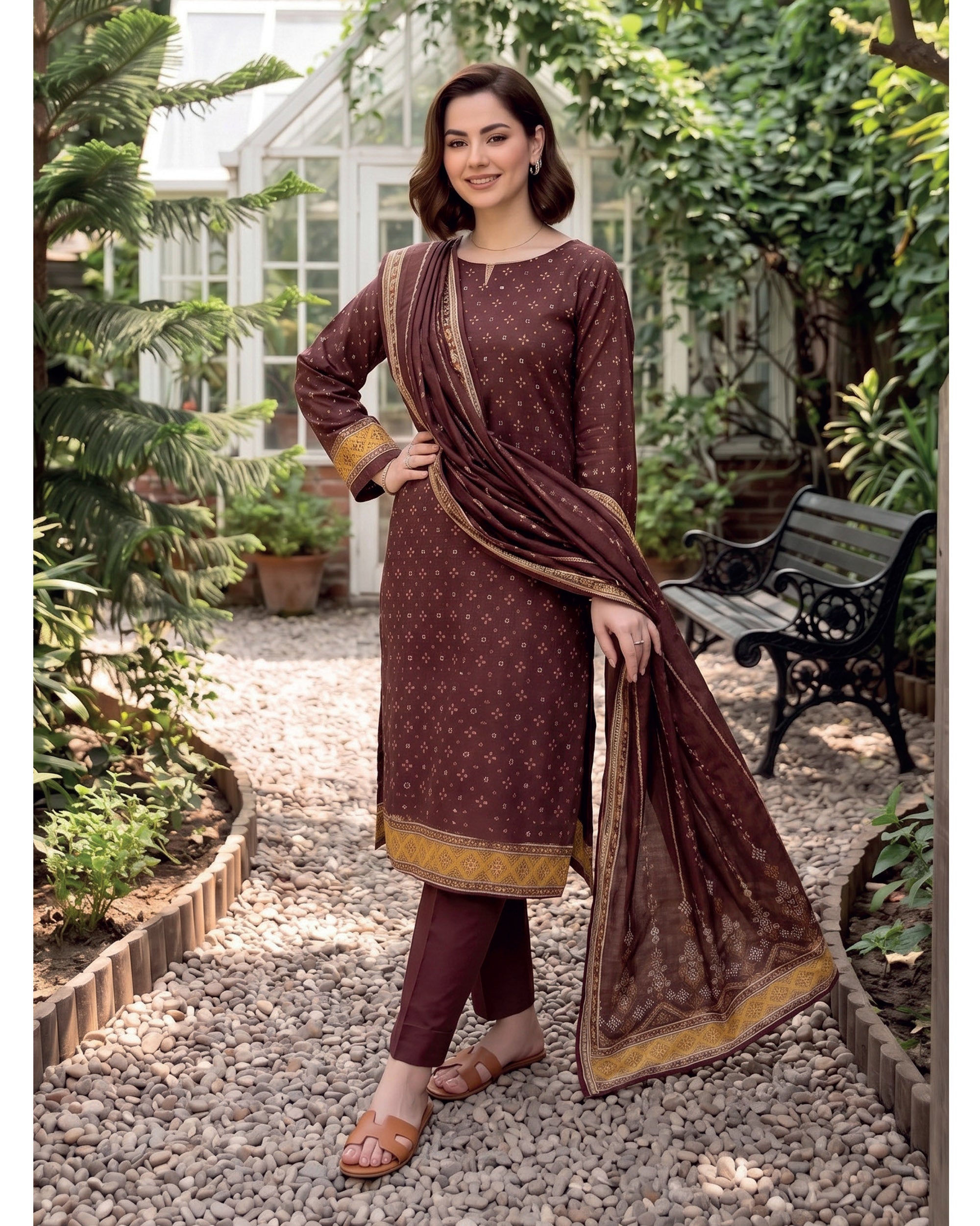 Dr Haris Khaddar Printed 3 Pc Suit