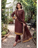 Dr Haris Khaddar Printed 3 Pc Suit