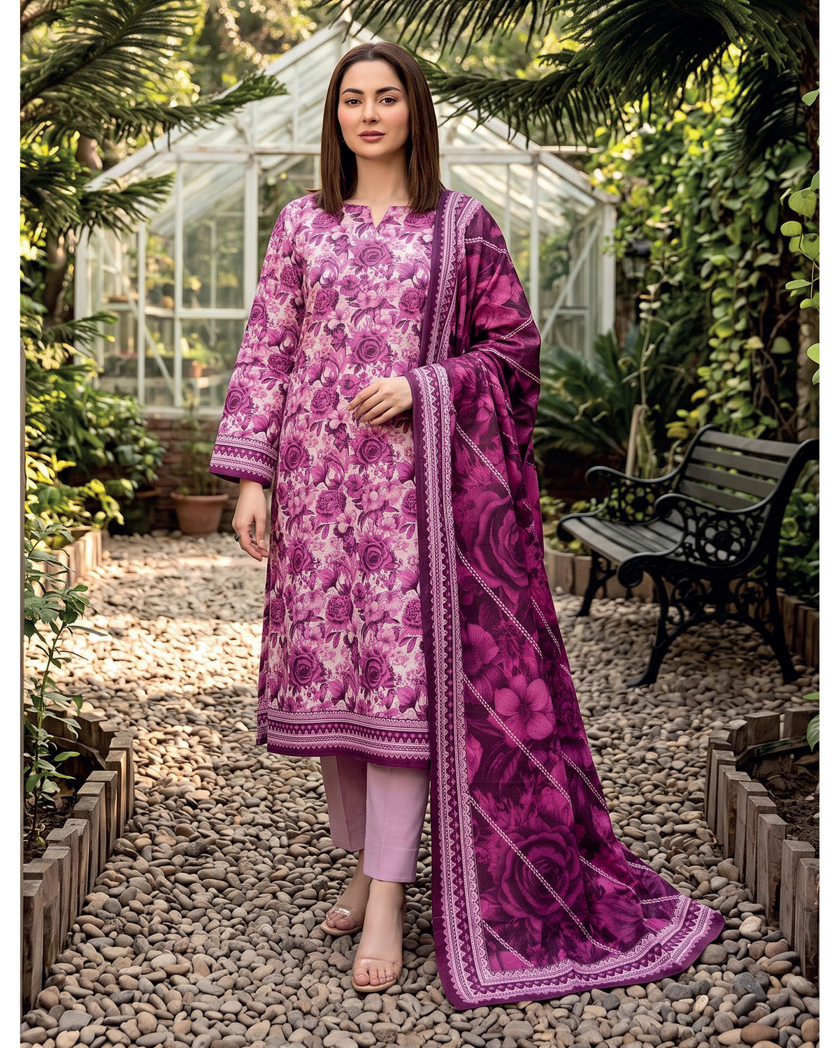 Dr Haris Khaddar Printed 3 Pc Suit
