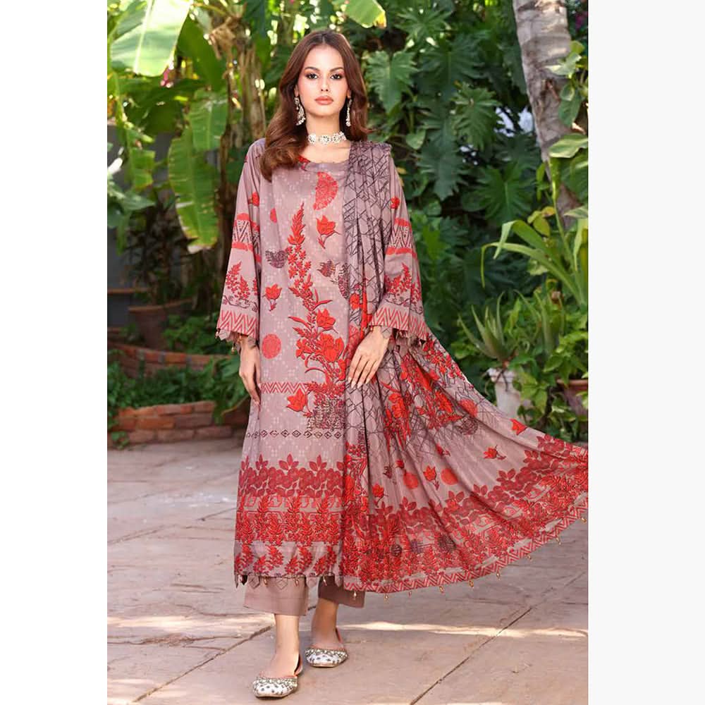 Schick Sitara Gold Printed Unstitched 3Pcs Suit With Dupatta - 8, Women, 3Pcs Shalwar Suit, MI Creation, Chase Value