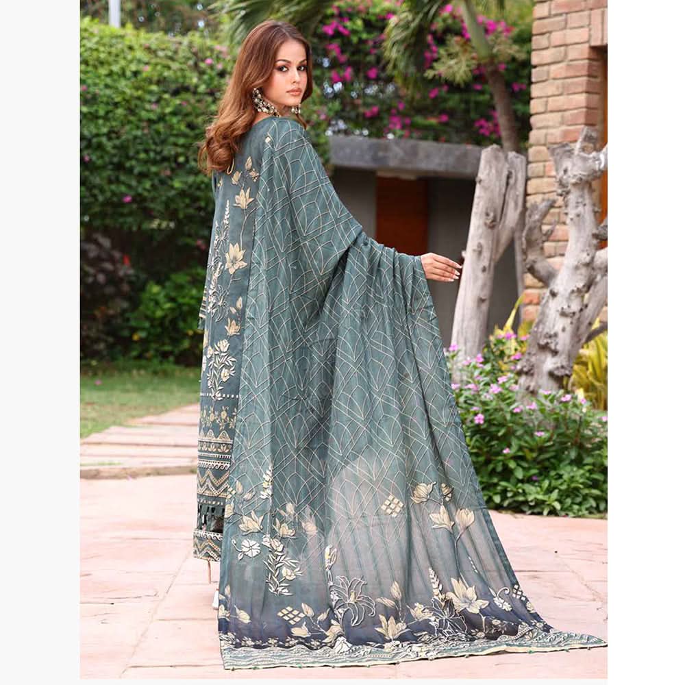 Schick Sitara Gold Printed Unstitched 3Pcs Suit With Dupatta - 2, Women, 3Pcs Shalwar Suit, MI Creation, Chase Value