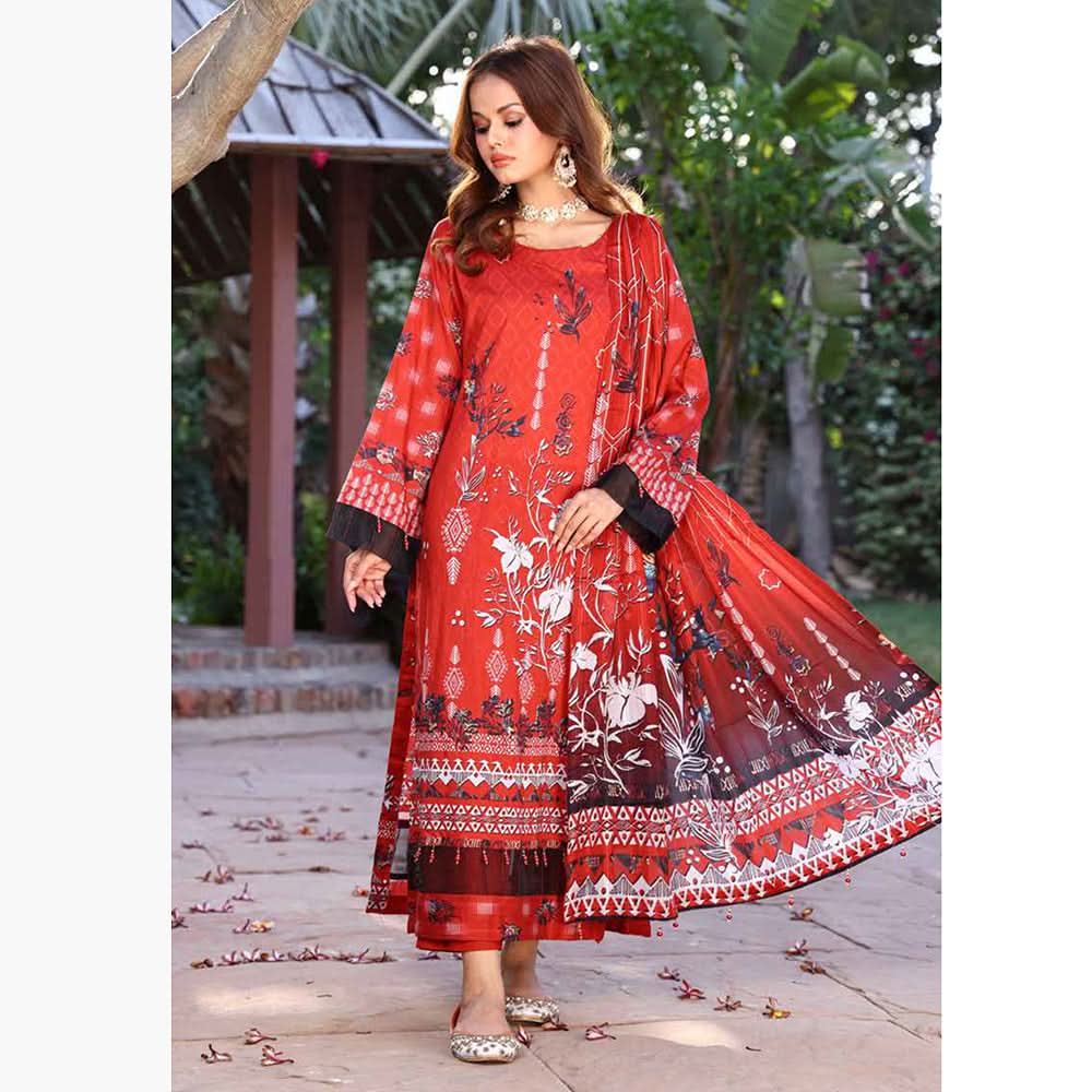 Schick Sitara Gold Printed Unstitched 3Pcs Suit With Dupatta - 6, Women, 3Pcs Shalwar Suit, MI Creation, Chase Value